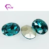 beautiful green oval cut bottom plating glass chaton gems stone