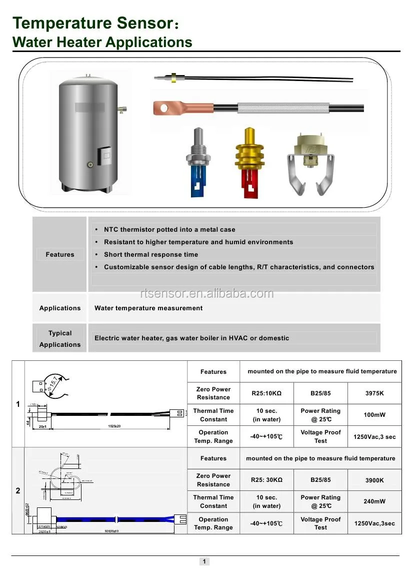 Gas Water Boiler Electric Water Heater Temperature Sensor Buy Water