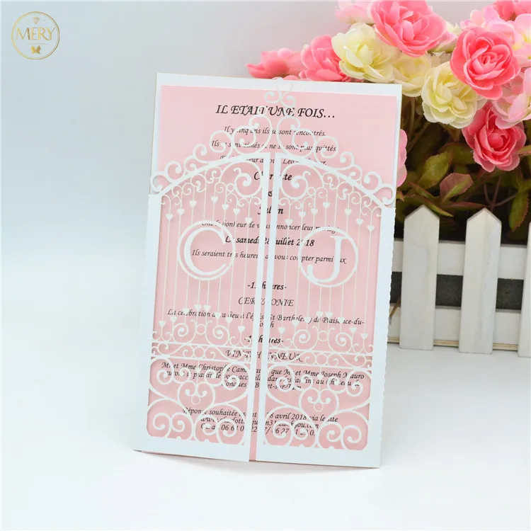Navy blue personalized wedding invitations laser cut card