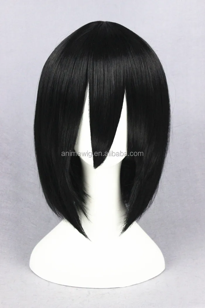 High Quality 35cm Short Straight Attack On Titan Wig Mikasa Ackerman