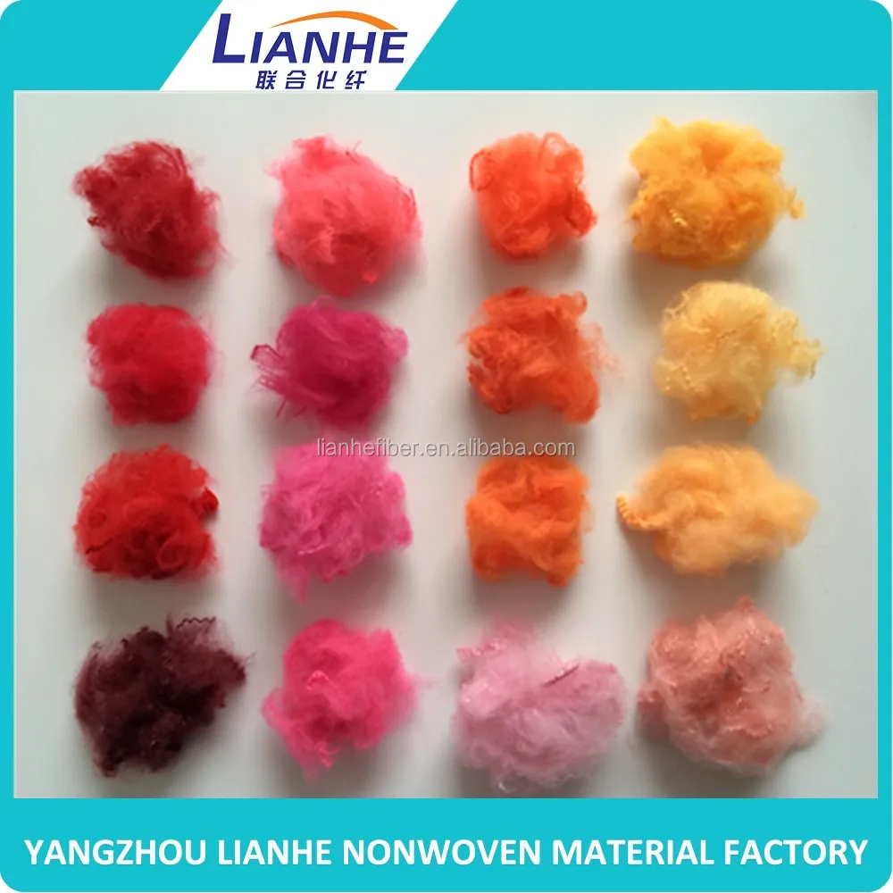 96.colored recycled  polyester staple fiber