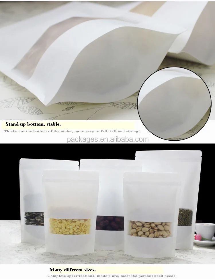 resealable kraft paper bags with window