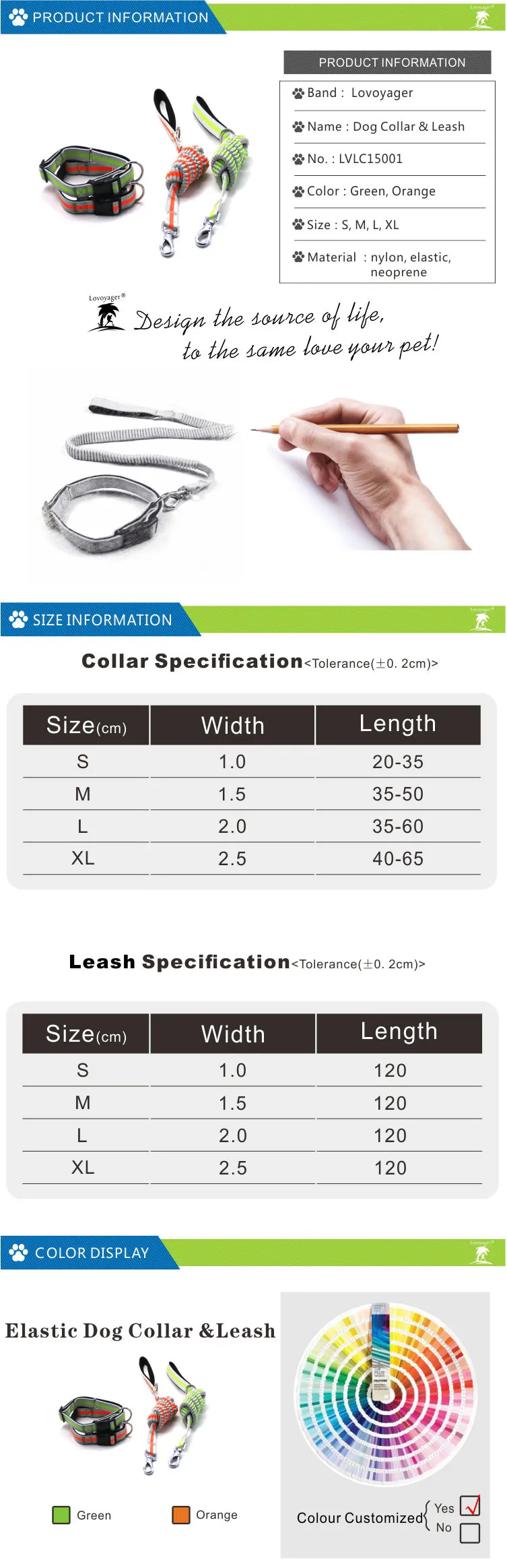 Lovoyager Easy Leash Pet Shock Collar Coach Dog Leash And Collar Custom