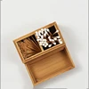 Empty bamboo toothpick holder cotton swab storage cheap small wooden box