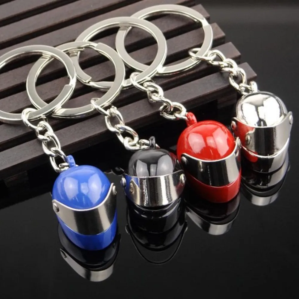 Mini Motorcycle Helmet Keychain Funny Key Ring Men's Gift Moto