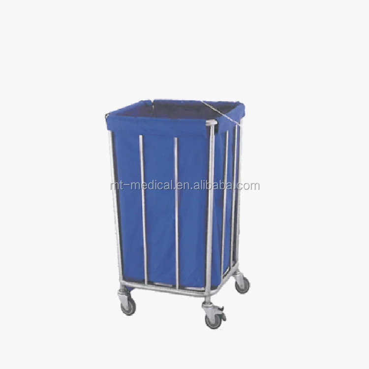Medical Hospital Cleaning Laundry Two Buckets Moving Trolley Garbage Sorting Vehicle Cart