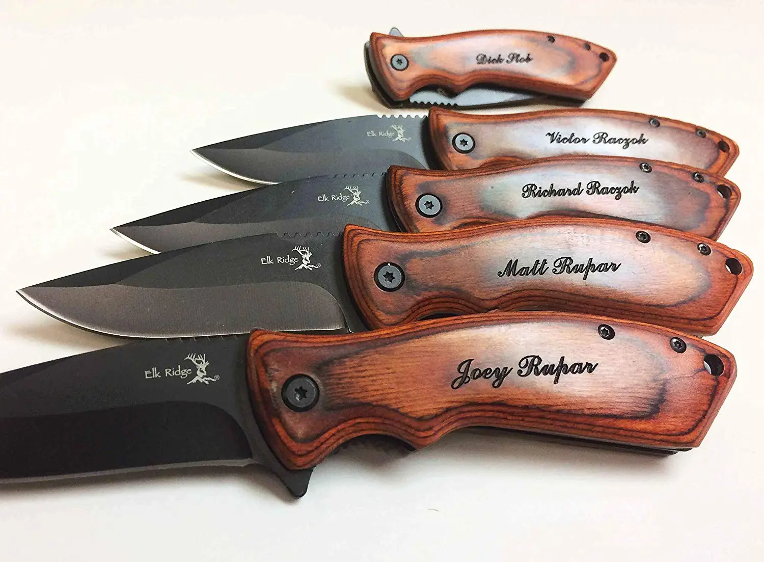 6 Personaliz ed Pocket Knife, Groomsmen Gift, Engraved Wooden Handle, Groom...