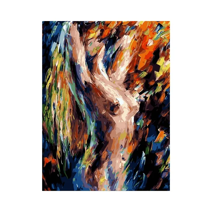 Colourful Body Positivity Digital Painting Nude Abstract Art Home Decor 