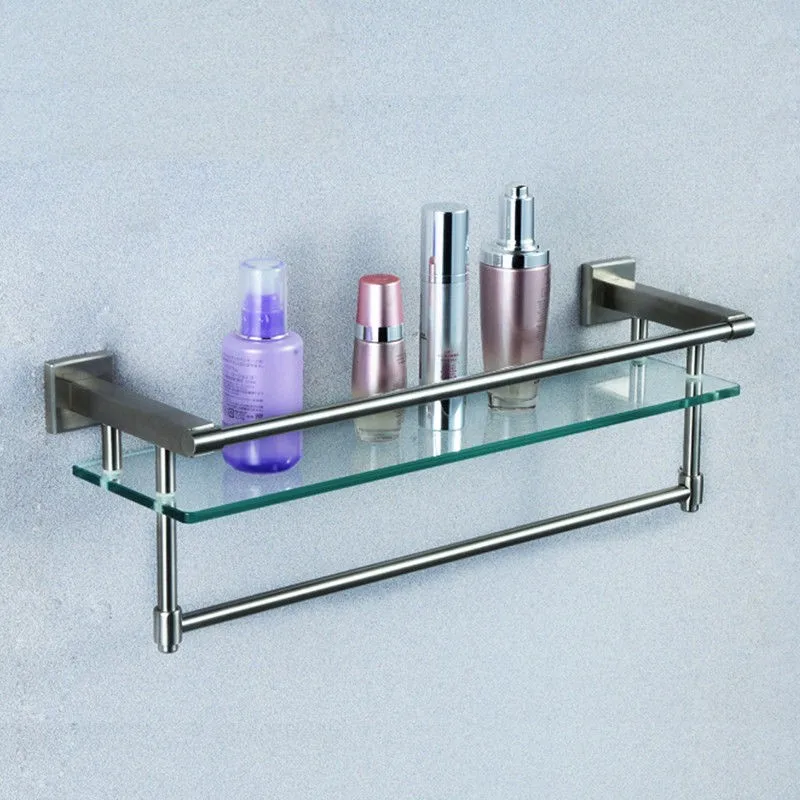 Stainless Steel Glass Shelf Bathroom Accessories Luxury Bath Shelves