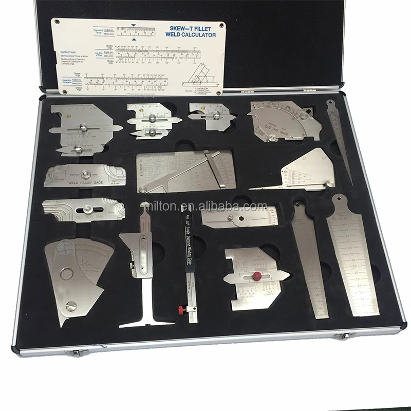 16pcs Welding Gauge Tool Kit With Brief Case Type Taper Gage Hi-lo Test ...