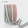 Factory Wholesale Thick Linen Solid Color Ornament Plain Webbing Double Face Blue/Red Wire Edged Ribbon