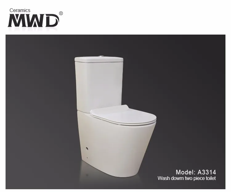 Toilet Manufacturer P-trap Floor Mounted Rimless Two Piece Australian Round Shape Toilet