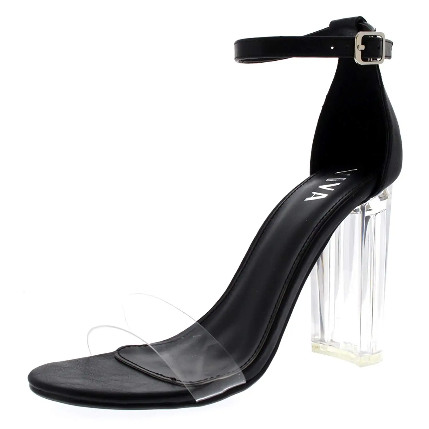 glass chunky heel