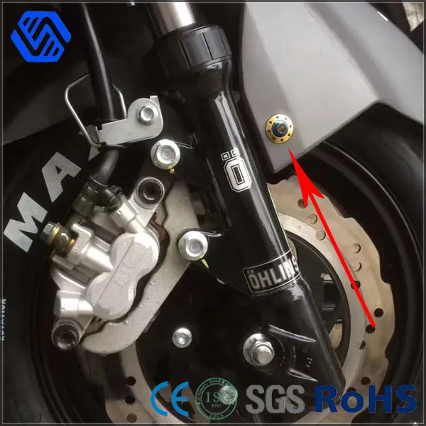 Wheel Hex Flange Allen titanium bolt with colored washer