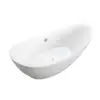Oval White Acrylic Tub Corner Whirlpool Solid Surface Bathtub