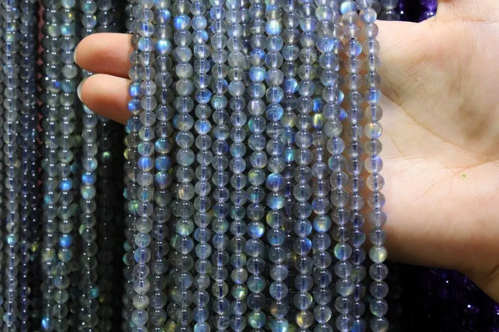 tryme aaa  natural top grade grey moonstone labradorstein semi