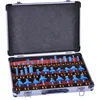 35pcs woodworking 6.35mm 1/4 inch shank Cove box Mortising Chamfer Flute Straight Slot cutter V grooving router bits