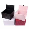 Custom gold foil stamping printing logo made luxury square flower box cardboard box for flowers packaging with ribbon