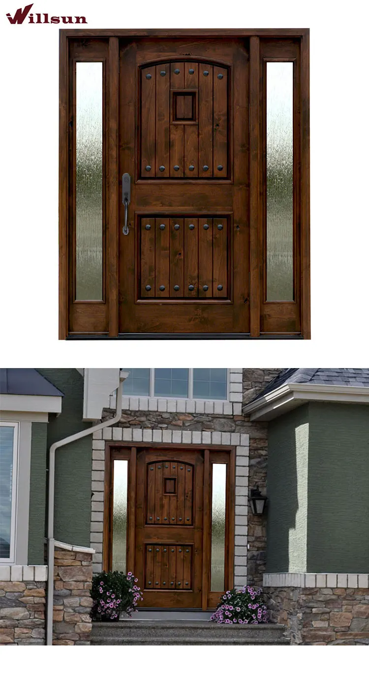 Doble Luces Laterales Diseño Puertas De Entrada De Vidrio Insertar