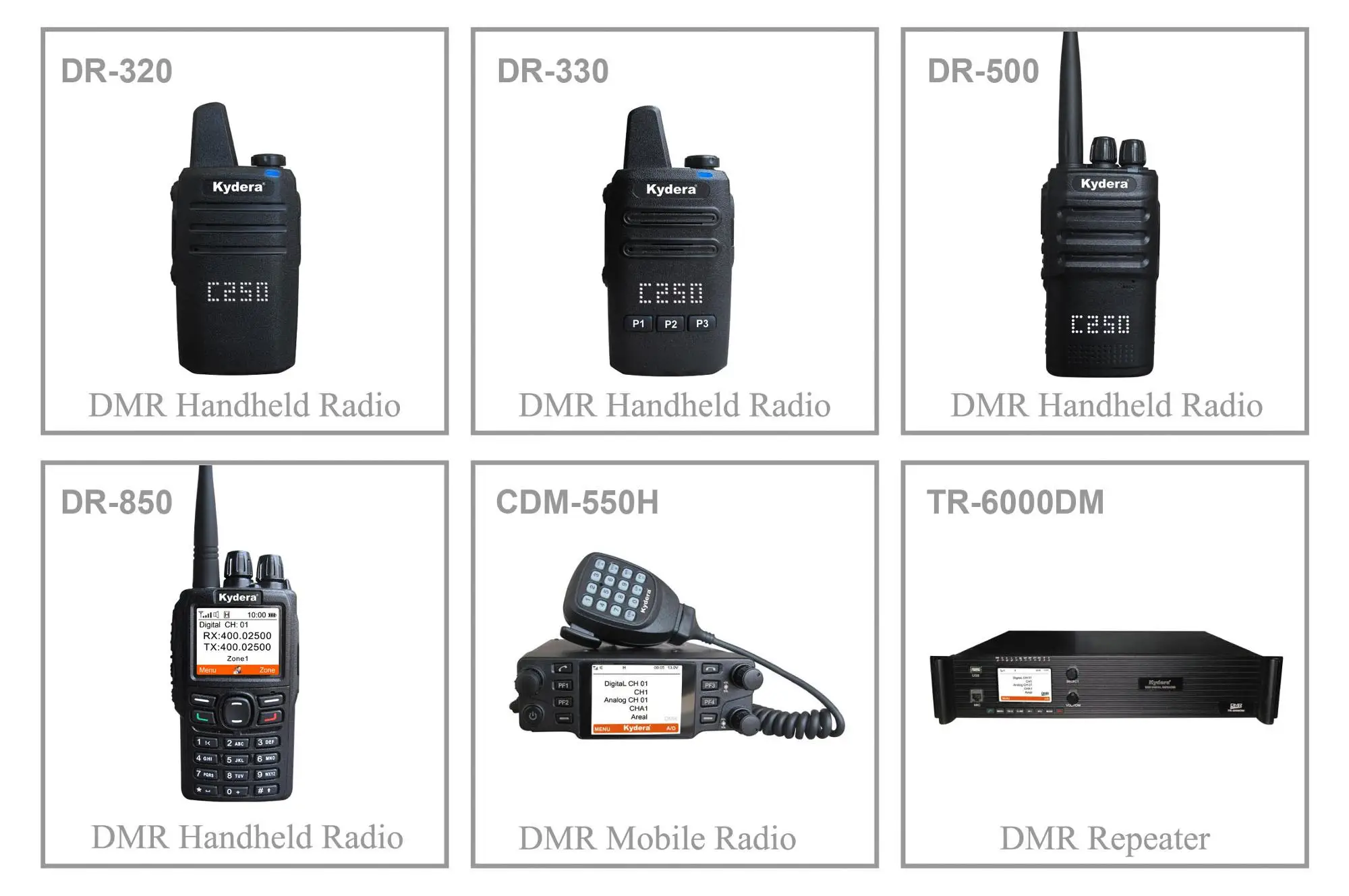 Wholesale Kydera Digital Dmr Long Range Police Handheld Ip54 5w Uhf Two Way Radio DR-850 Portable Handy Walkie Talkie