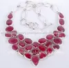 Ruby silver cluster necklace jewelry fashion silver gemstone ebay designer necklace