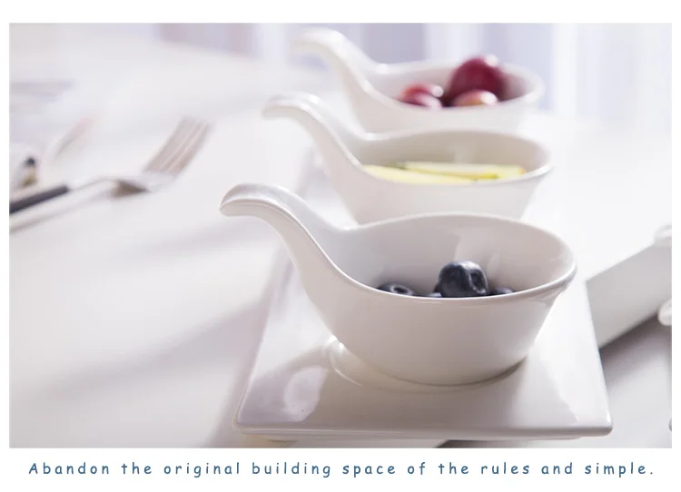 Buffet Small Sauce Dish Ceramic Decorative Serving Spoons Dipping Spoons