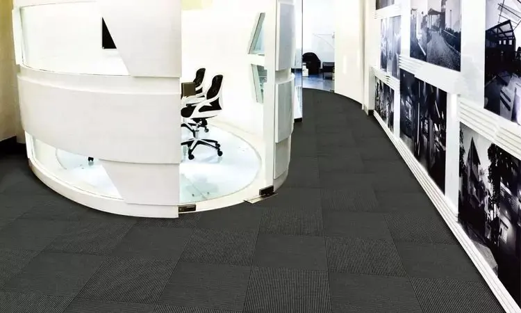 Dalle de moquette avec coussin support pour bureau, non tissé ... Fabriquer tapis avec moquette