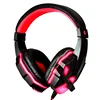 Custom logo glowing stereo headphones, computer gaming headset with microphone