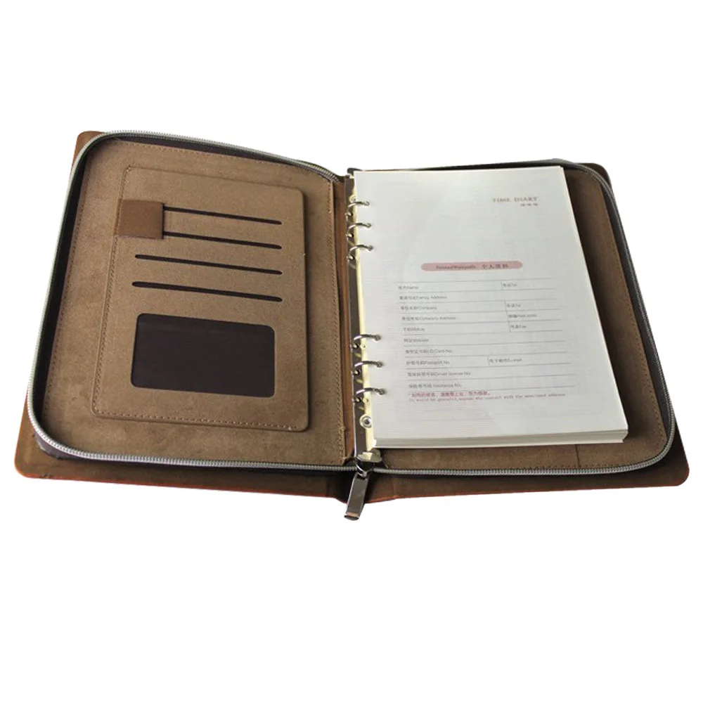 Refillable Ring Binder A5 Zipper Leather Agenda Organizer Notebook - Buy Leather Organizer,Zipper Leather Organizer Notebook Product on Alibaba.com