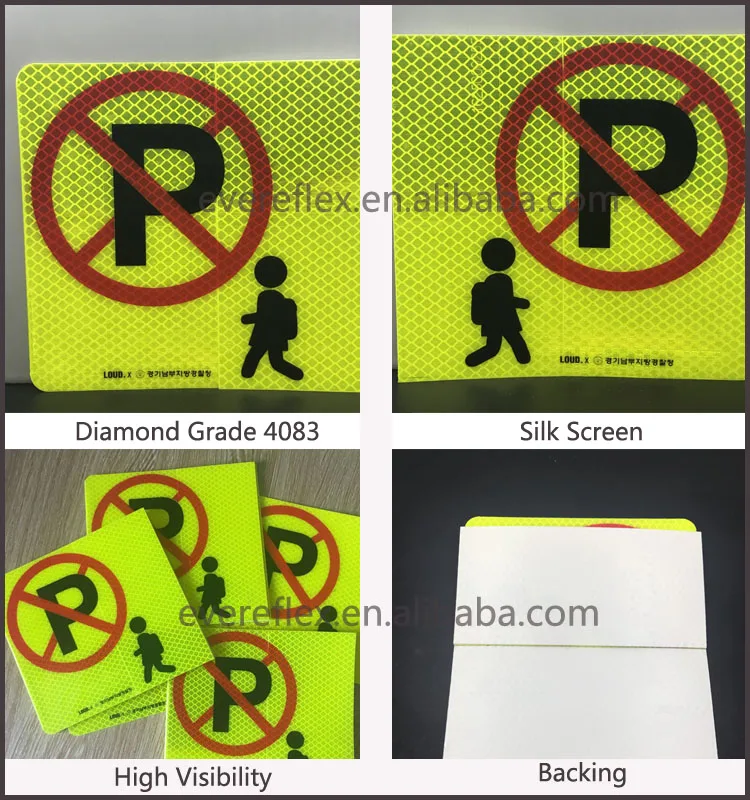 Reflective Fluorescent Yellow Green Traffic Sign For Warning Safety
