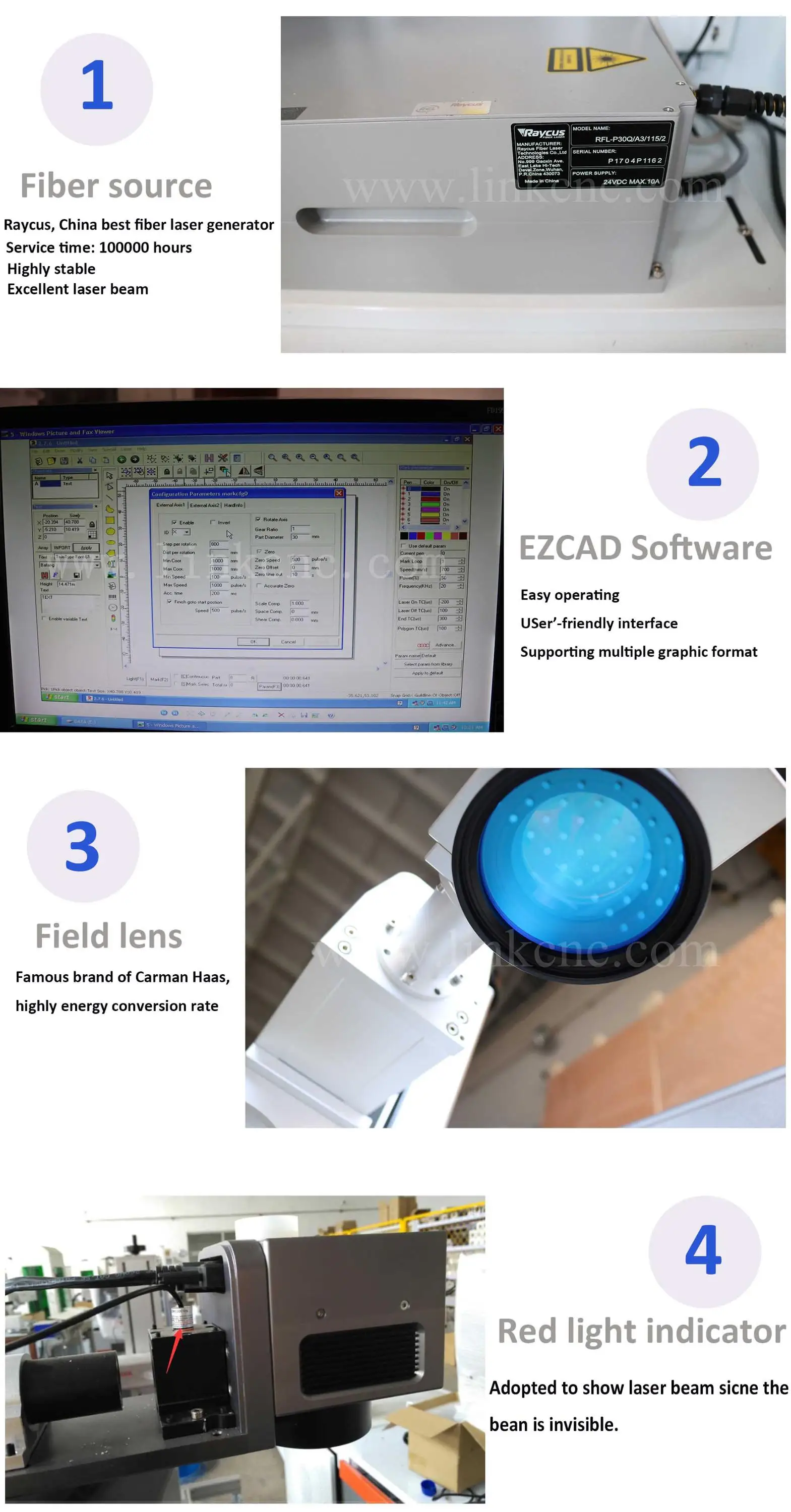 30W Portable Mini Laser Marking Machine with Raycus Fiber Source 100000 Hours Service Time