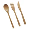 Eco-friendly Bamboo Cooking Utensils Travel cutlery set includes Reusable spoon,fork,knife small order customized