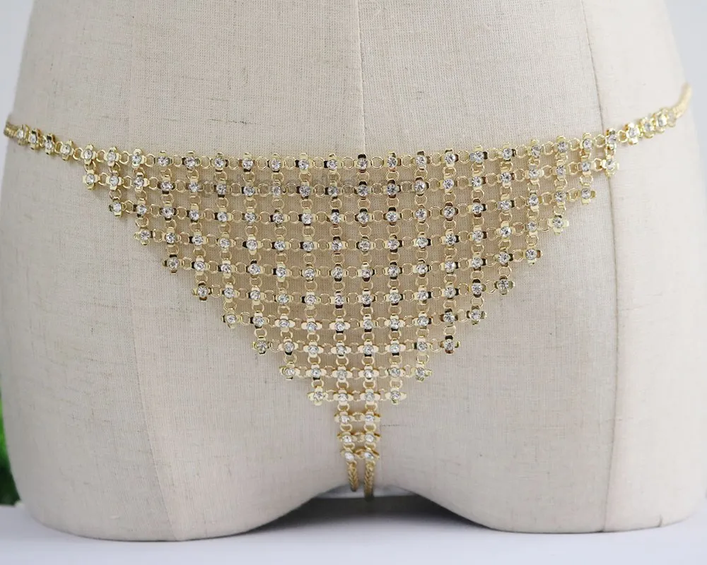 gold chain bra and panty set