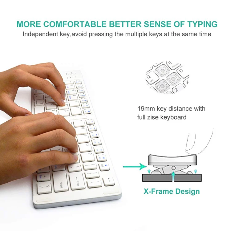 Portable Slim Wireless External Flexible Folding Bluetooth Keyboard For