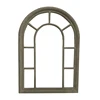 classical french reproduction vintage accent reclaimed arch window shaped white pine wood decorative mirror