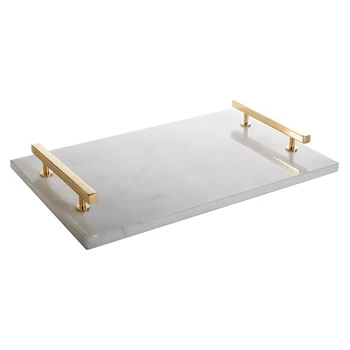 tray marble mental marbled acrylic handle custom trays rectangular coffee table larger bowls