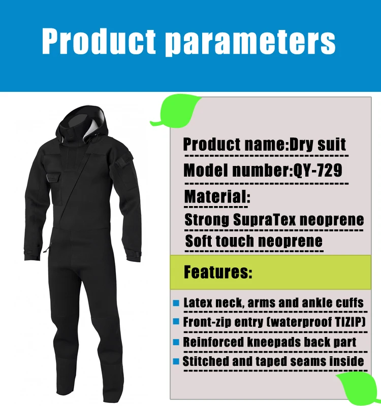Custom Men Waterproof Kayaking Drysuit Neoprene Dry Dry Suit For