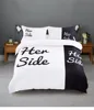 wholesale home textile living room bedroom set cheap her side his side lovers bedding sets polyester cotton white bed sheet sets