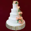 Glod crystal iron metal cake stand ,Australia design weddings use metal cake tray ,wedding centerpiece