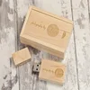 Cheap Flash Drive USB Wooden Engraved Logo Custom Wedding Gift USB Pen Drive with Box