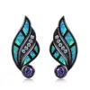 Plating 925 silver stud earrings Romantic Angel wings wedding white opal earrings for women wholesale Yiwu Hainon