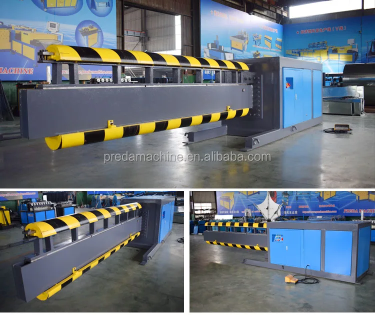 Hydraulic flat oval duct forming machine in 3meter ovalizer with full sets of molds and trays manufactured by Preda Machine