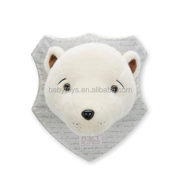christmas white plush polar bear head decoration on the wall buy