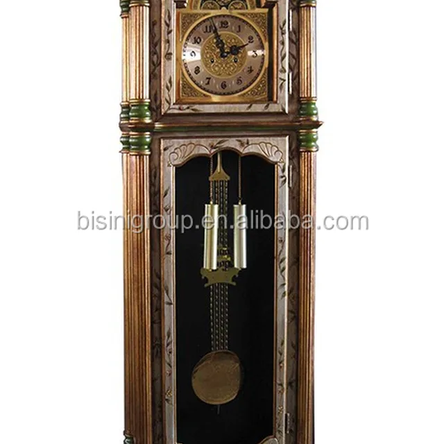 luxury antique gold painted grandfather clock made in european