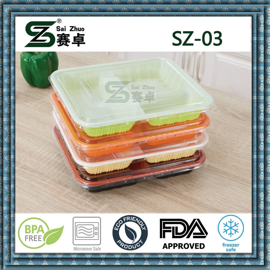 disposable takeaway to go  take out  compartment microwave plastic  container