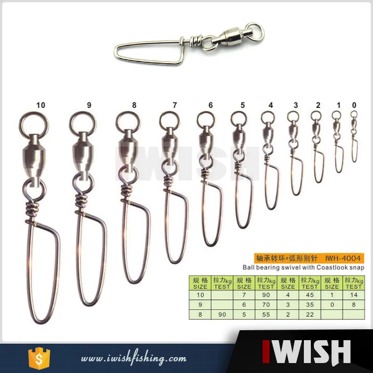 10 Biggest Size Coastlock Clips Ball Bearing Fishing Swivels And Snaps