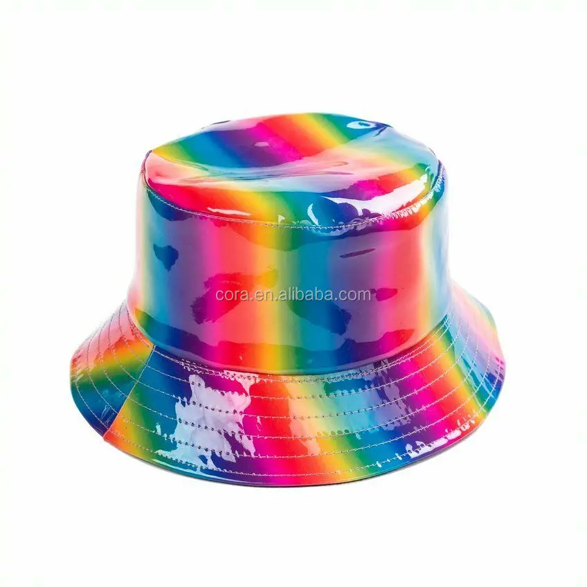 Holographic Bucket Hat Festival Retro Rave Neon Party Sun Techno 90s 80s Adults 