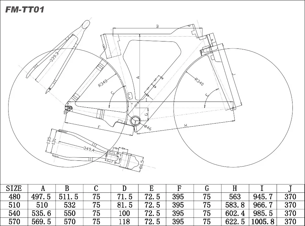 Discount Accept paint include TRP brake time trial carbon frame  SERAPH complete BIKE FM-TT01 TT carbon frame TT Triathlon Frameset, 0