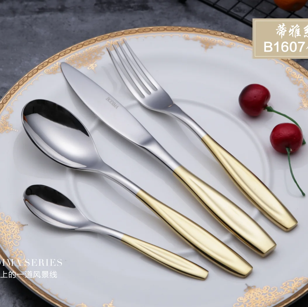 China Top Ten Selling Products Stainless Steel Flatware Coffee Spoon Gold Plated 72pcs Cutlery Set