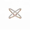 Fashion Crisscross Geometric Moissanite Ring in 14K Rose Gold